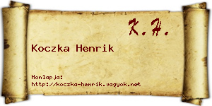 Koczka Henrik névjegykártya